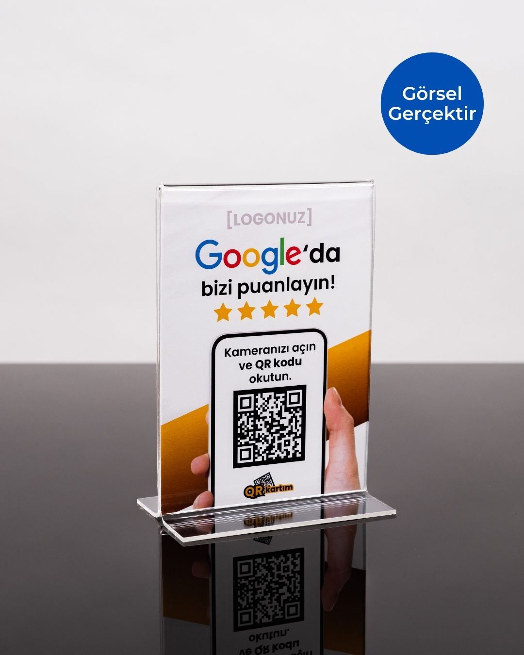 A6 T Tipi Dikey Masaüstü Şeffaf Pleksi Föylük (10 Adet)