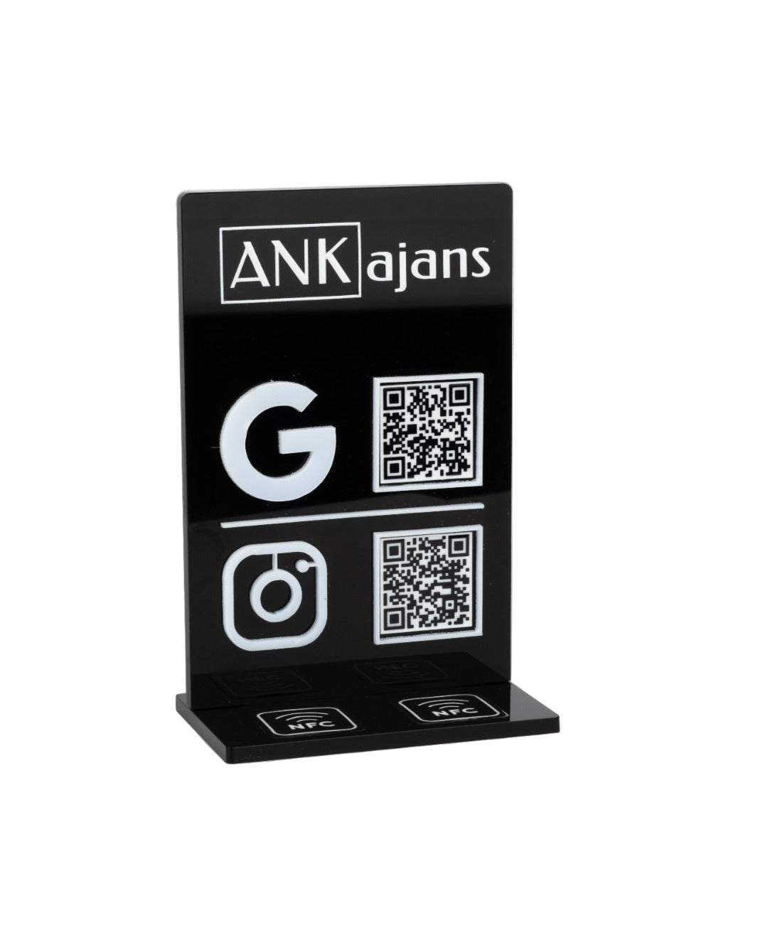 2 QR & 2 NFC Kabartmalı Stand
