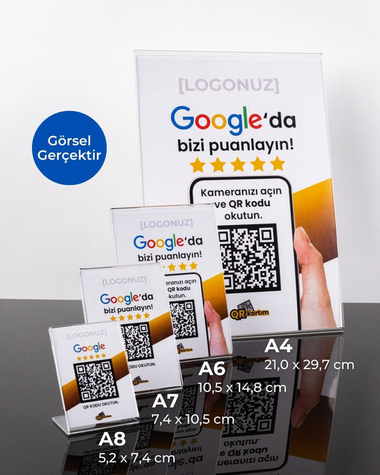Google Puan ve Yorum QR Kart (Standlı)