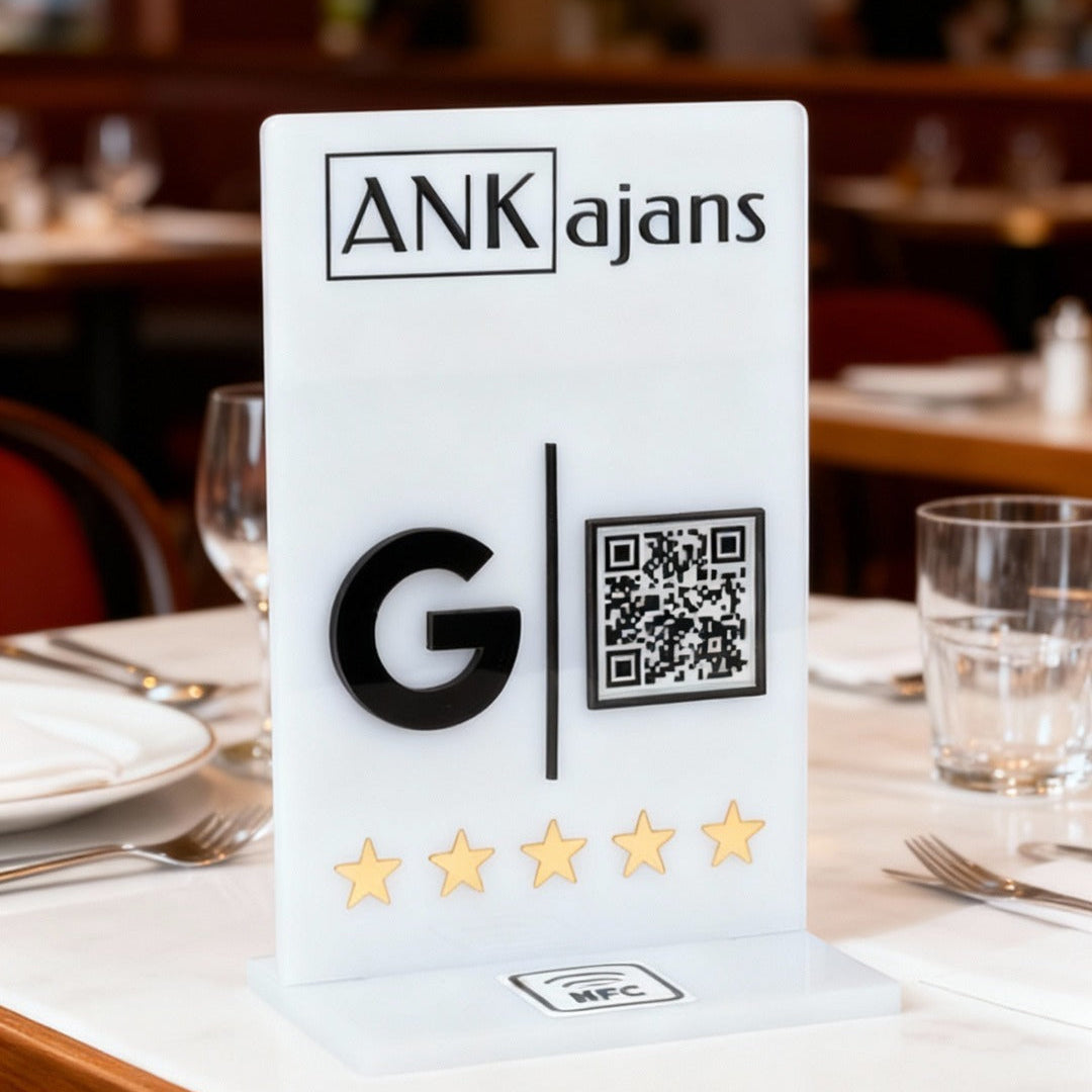 1 QR & 1 NFC Kabartmalı Stand