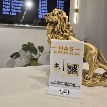 1 QR & 1 NFC Kabartmalı Stand